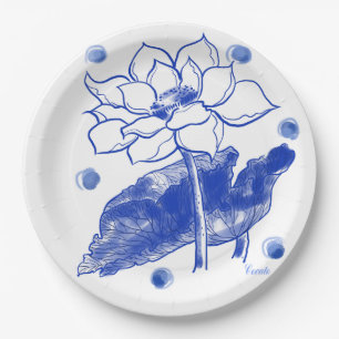 blue and white　Japanese traditional　plate 紙 Paper Plates