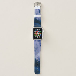 BLUE AND WHITE JELLYFISH IN WATER APPLE WATCH BAND