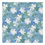 Blue and White Jigsaw Puzzle Piece  Faux Canvas Print