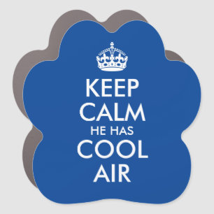 Blue and White Keep Calm and Your Text Car Magnet