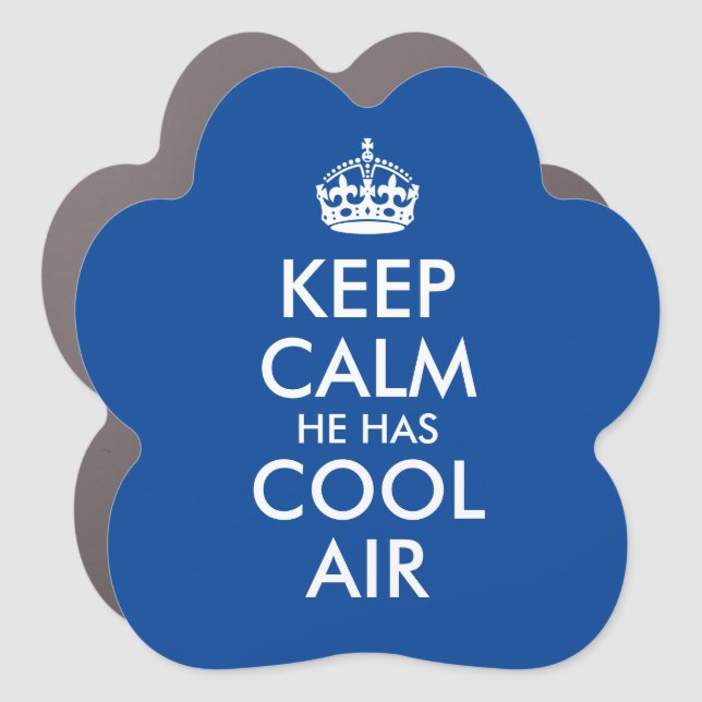 Blue and White Keep Calm and Your Text Car Magnet (Front)