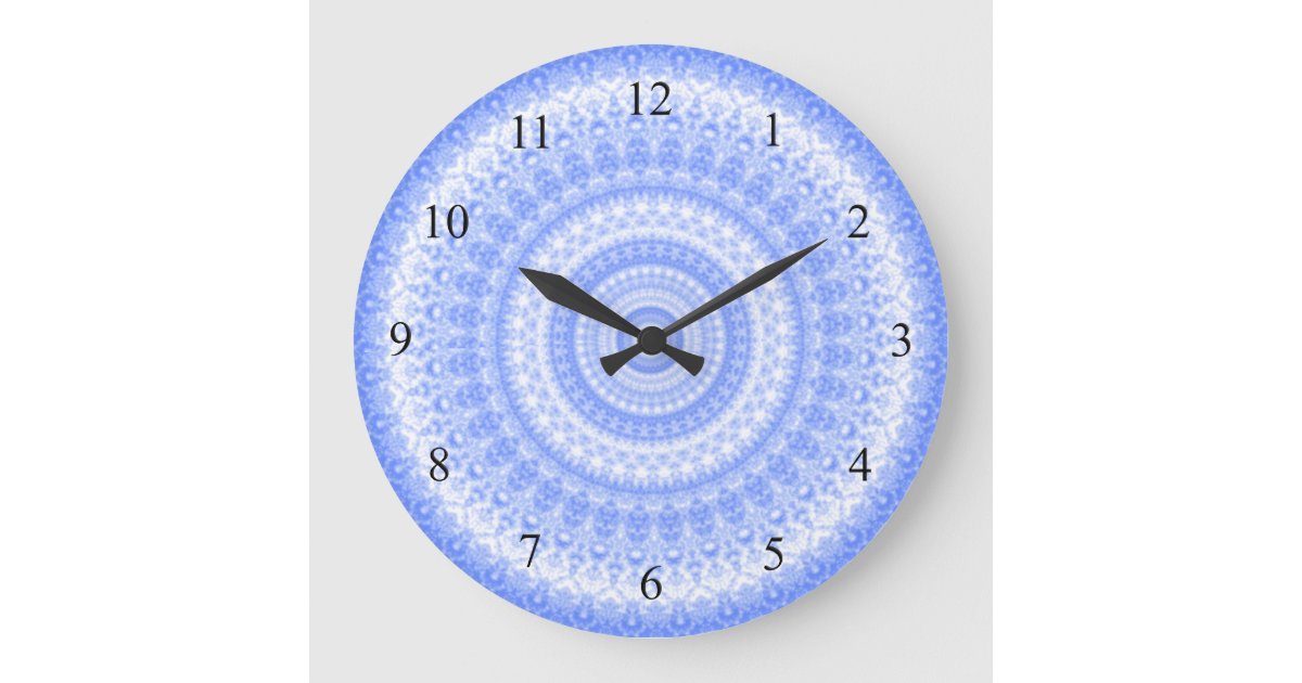 Blue and White Kitchen Wall Clock | Zazzle