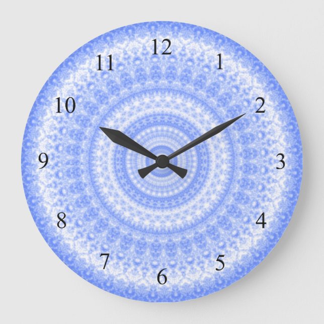 Blue and White Kitchen Wall Clock (Front)