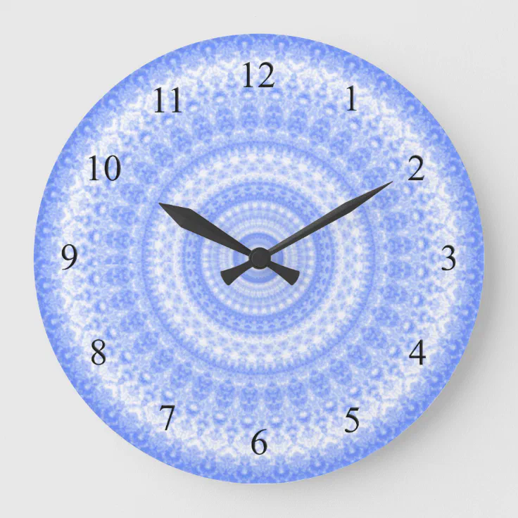 Blue and White Kitchen Wall Clock Zazzle