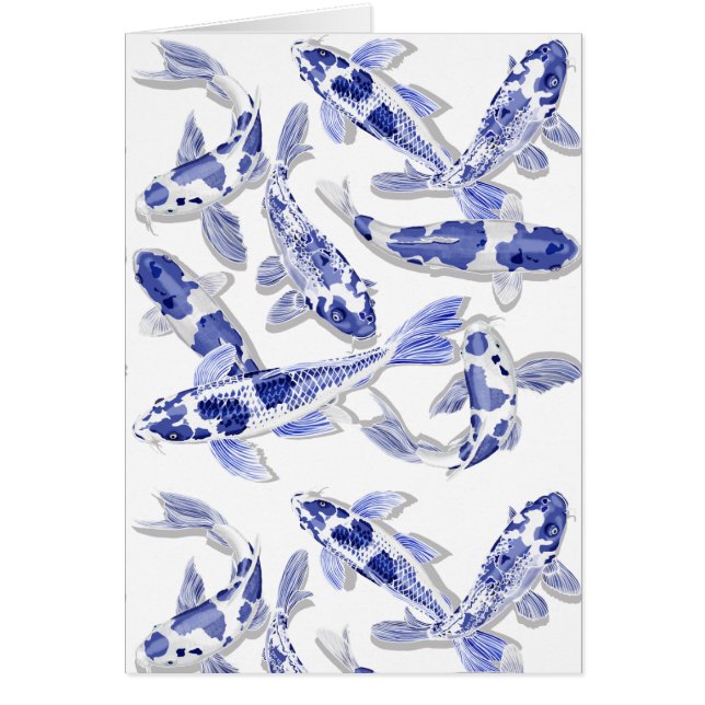 Blue and white Koi Cards (Front)