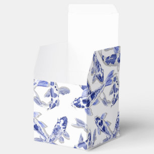 Blue and white Koi Favor Boxes