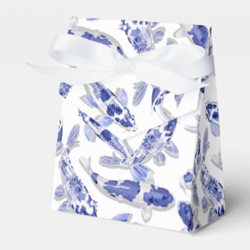 Blue and white Koi Favor Boxes