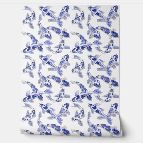 Blue and white Koi fish  Wallpaper