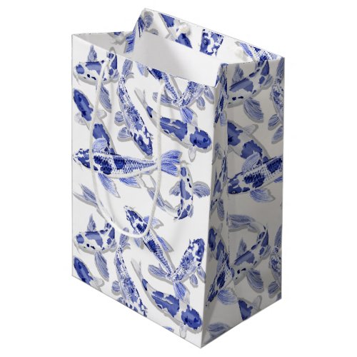 Blue and white Koi Medium Gift Bag