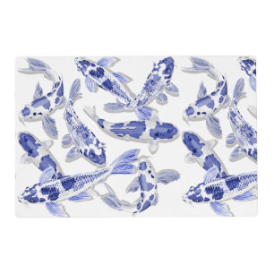 Blue and white Koi Placemat