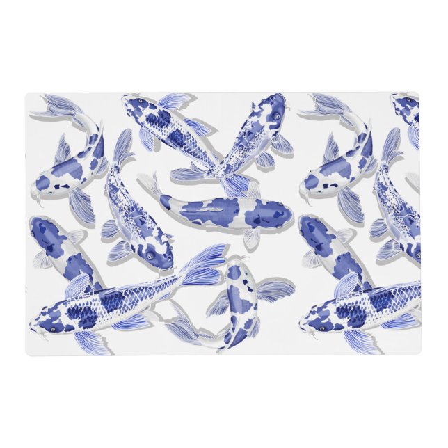 Blue and white Koi Placemat (Front)