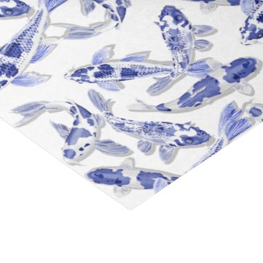 Blue and white Koi Tissue Paper