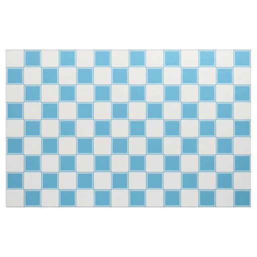 Blue And White Large Checkered Fabric