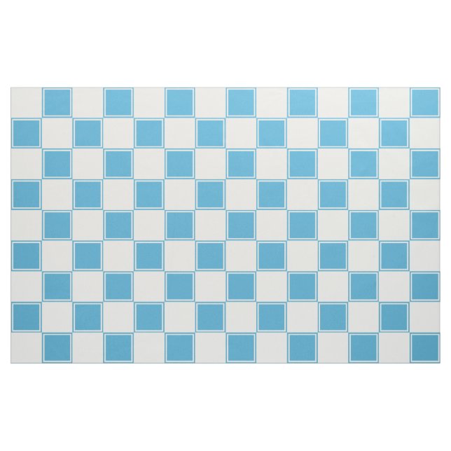 Blue And White Large Checkered Fabric (Fat Quarter)