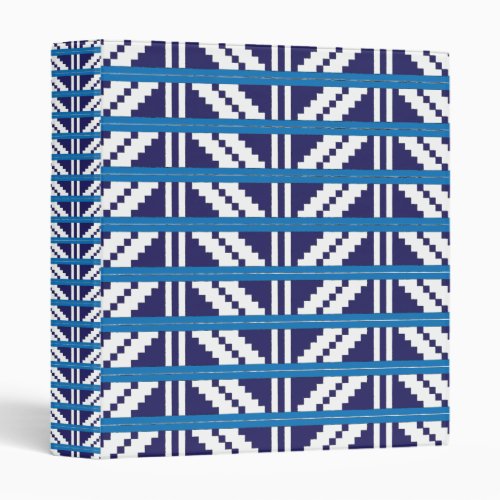 Blue and white Latvian Latgale Ethnic Folk art 3 Ring Binder