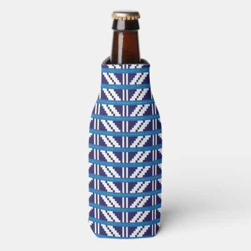 Blue and white Latvian Latgale Ethnic Folk art Bottle Cooler