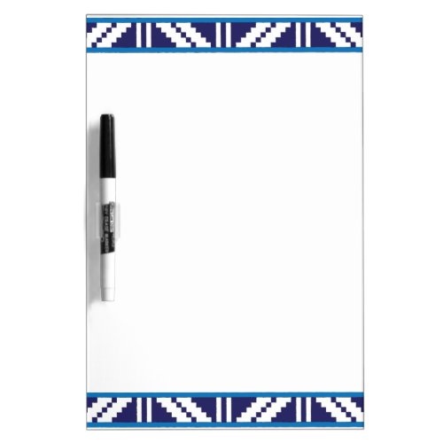 Blue and white Latvian Latgale Ethnic Folk art Dry Erase Board