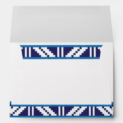 Blue and white Latvian Latgale Ethnic Folk art Envelope