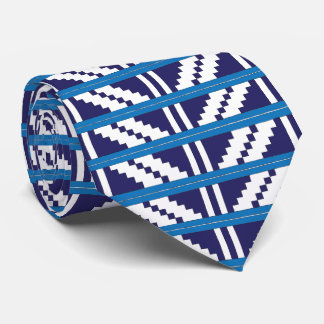 Blue and white Latvian Latgale Ethnic Folk art Neck Tie