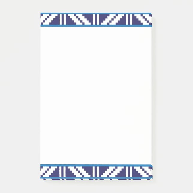 Blue and white Latvian Latgale Ethnic Folk art Post-it Notes (Front)
