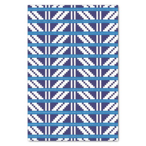 Blue and white Latvian Latgale Ethnic Folk art Tissue Paper