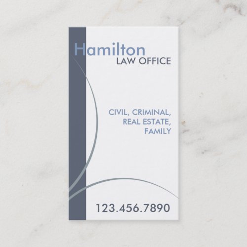 Blue and White Law Office Business Card