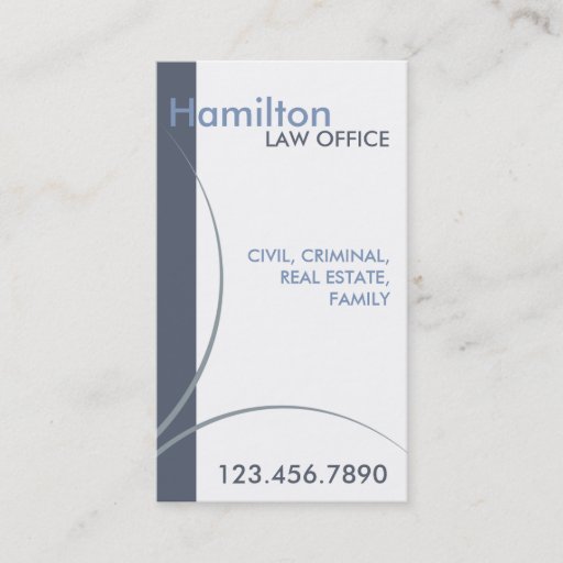 Customizable Blue and White Law Office Business Card