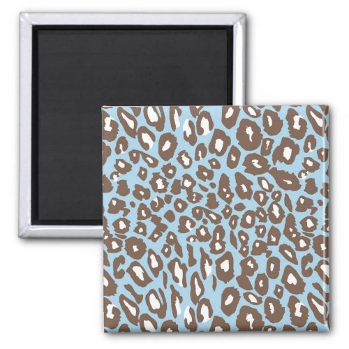 Blue and White Leopard Print Magnet