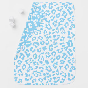 Blue and White Leopard Spot Baby Blanket