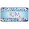 Blue and White License Plate