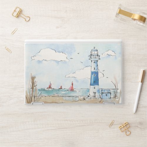 Blue and White Lighthouse HP Laptop Skin