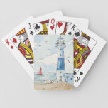 Blue And White Lighthouse Playing Cards at Zazzle