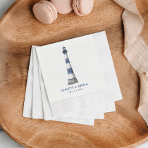 Blue and White Lighthouse Wedding Napkins