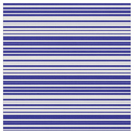 Blue and White Lines Pattern Fabric