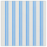 [ Thumbnail: Blue and White Lines Pattern Fabric ]
