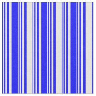Blue and White Lines/Stripes Pattern Fabric