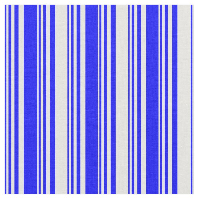 Blue and White Lines/Stripes Pattern Fabric (Close Up)