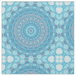 Blue and White Mandala Pattern Design Fabric