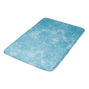 blue and white Marble abstract Bath Mat
