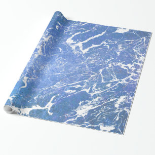 blue and white marble abstract design wrapping paper