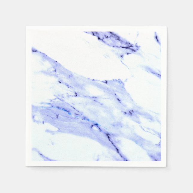 Blue and White Marble, abstract wave pattern  Napkins (Front)