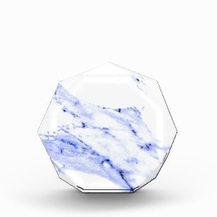 Blue and White Marble Acrylic Award