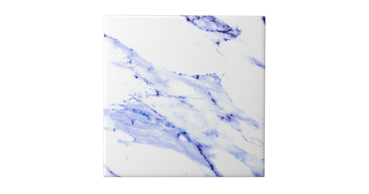Blue and White Marble Ceramic Tile Zazzle
