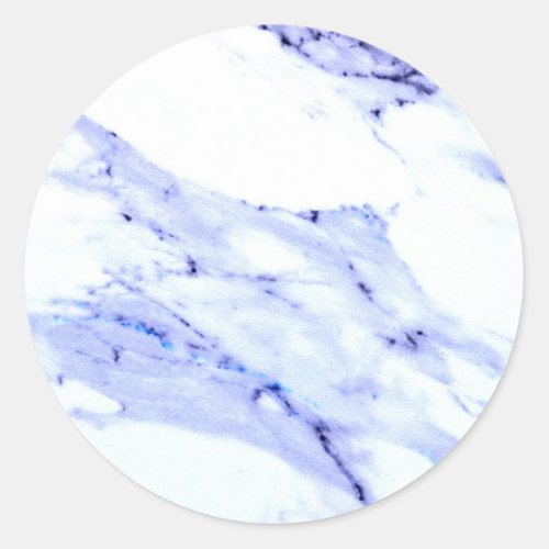 Blue and White Marble Classic Round Sticker