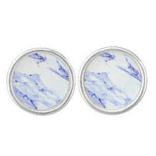 Blue and White Marble Cufflinks