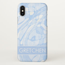 Blue and White Marble Custom iPhone X Case