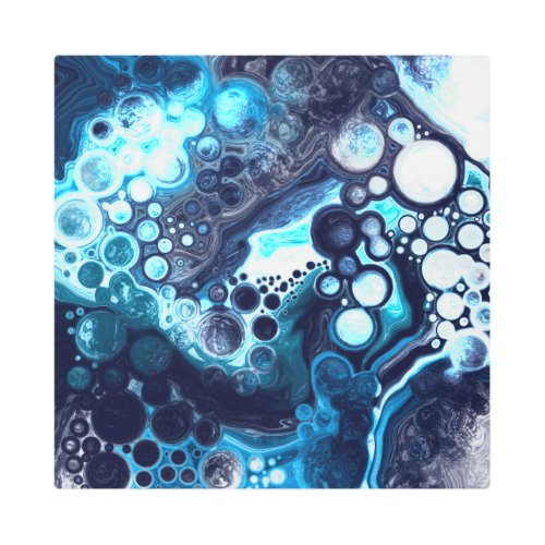 Blue and White Marble Fluid Art   