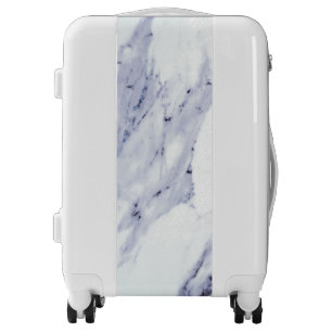Blue and White Marble Luggage