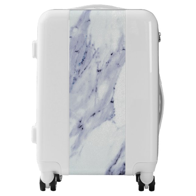 Blue and White Marble Luggage (Front)