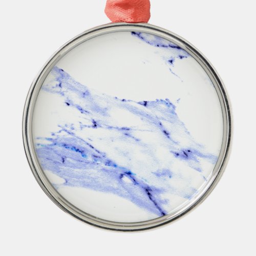 Blue and White Marble Metal Ornament